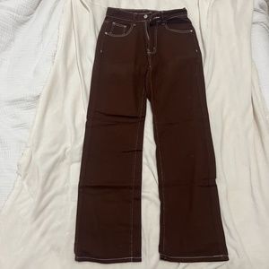 Shein Brown Wide Leg Denim